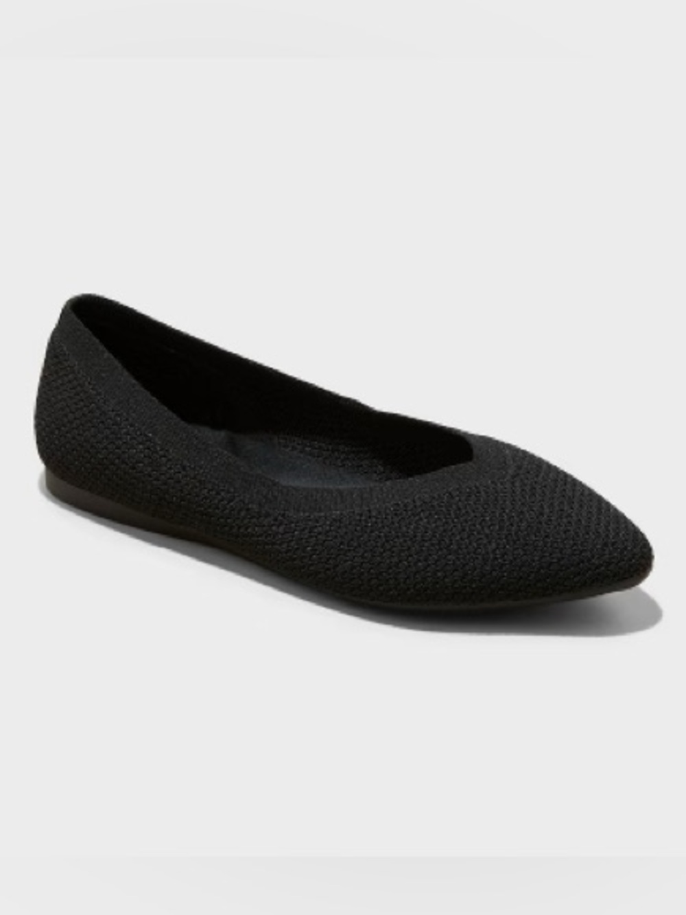 A new day Claire knit pointy toe ballet flats black